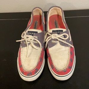 Red and Blue Sperry Top-Sider
